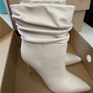 Nordstrom Cream Heeled Boots